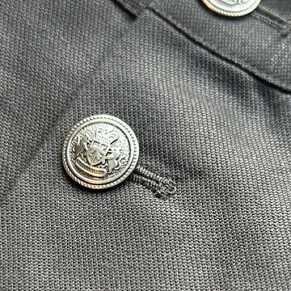 ππ AVEC LES FILLES Black Mini Skirt | Nautical Preppy Fall Silver Button, Size 6 - Picture 5 of 5